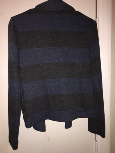 NWT SPLENDID Navy and Dark Gray Funnel Neck Botton up Jacket- Women's size XS - Picture 5 of 7