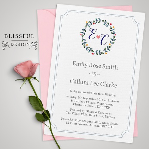 Personalised Wedding Day / Evening Invitations with Envelopes (W1) - Picture 53 of 58