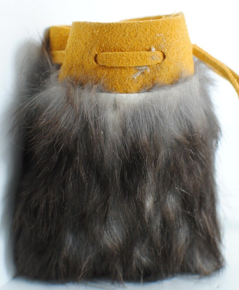 RABBIT FUR POUCH YELLOW RABBIT FUR POUCH YELLOW