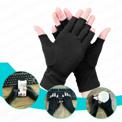 PEDIMEND Half Finger Winterhandschuhe - offene Fingerspitze Kompressionshandschuhe UNISEX