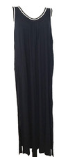 SECRET TREASURES MIDI GOWN Navy Blue Sleeveless Knit Nightgown Sz S