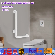 L-shaped Bathroom Safety Bar Stainless Steel Handicap Grab Bar Rail 440 Load