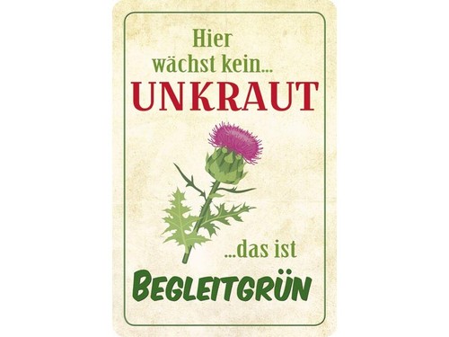 Hier wächst kein Unkraut - Das ist Begleitgrün Blechschild 20 x 30 cm PC 300/513 - 第 1/1 張圖片