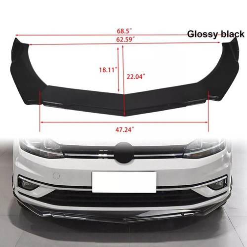 Front Bumper Lip Spoiler Splitter Body Kit GLossy Black For Chevrolet Malibu - Picture 3 of 15