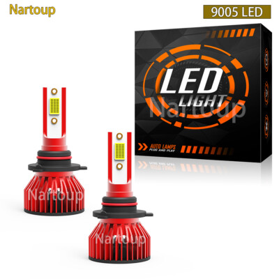 Nartoup LED Headlight Bulbs Conversion Kit 9005 HB3 High Beam Bright 6000K White
