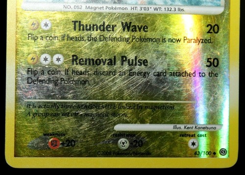 Reverse Holo MAGNETON 43/100 Stormfront 2008 Pokémon Card in Penny Sleeve - Picture 3 of 4