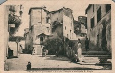 1941 PALESTRINA pittoresca Via del Tempio scalinata S. Biagio Roma Cartolina
