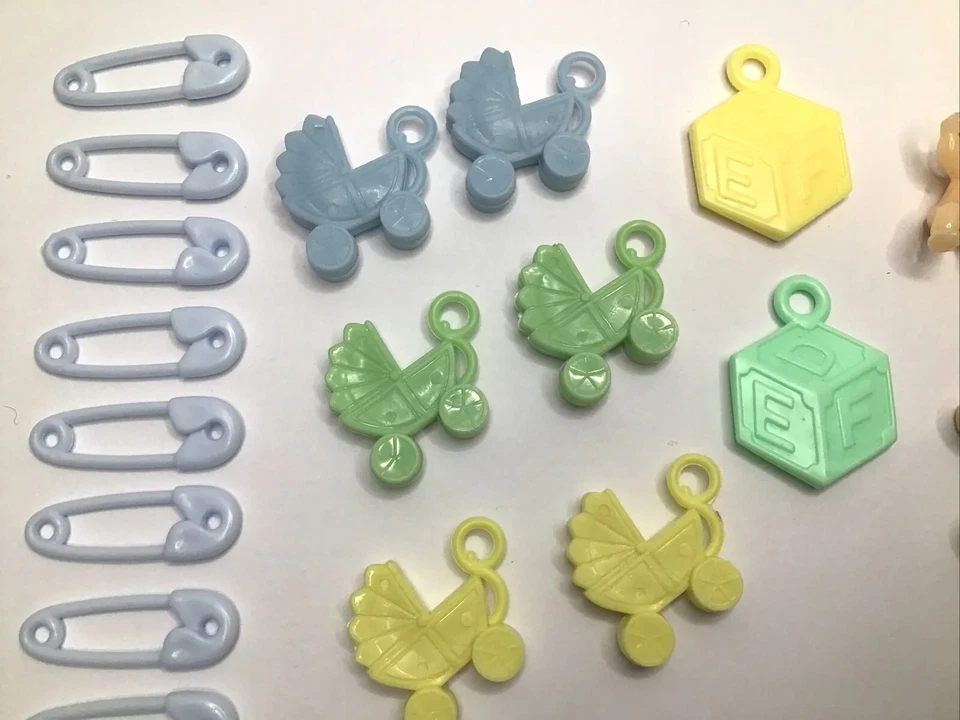 Lote De 43 Decoraciones Baby Shower Cupcakes Bloques Baby Buggy De Colección Foto 2 de 4