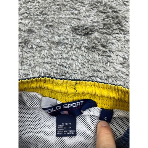 Vintage Polo Sport Ralph Lauren Shorts Boys 4T Navy Blue Mesh Lined Swim Trunks - Picture 6 of 10