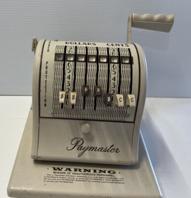 Vintage Paymaster Series S-1000 Check Writer Machine with key | eBay
