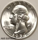1954 S Washington Quarter From OBW Roll Estate CHOICE-GEM Bu Unc. 90% Silver