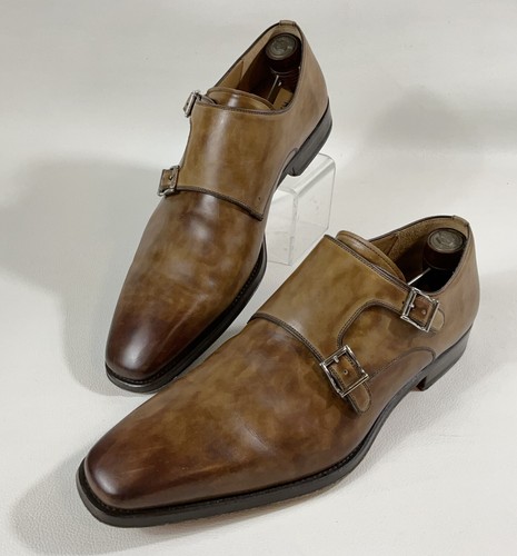 Magnanni Miro Herren Braun Leder Mönch Doppelriemen 13274 Elegant Schuhe Gr. 10