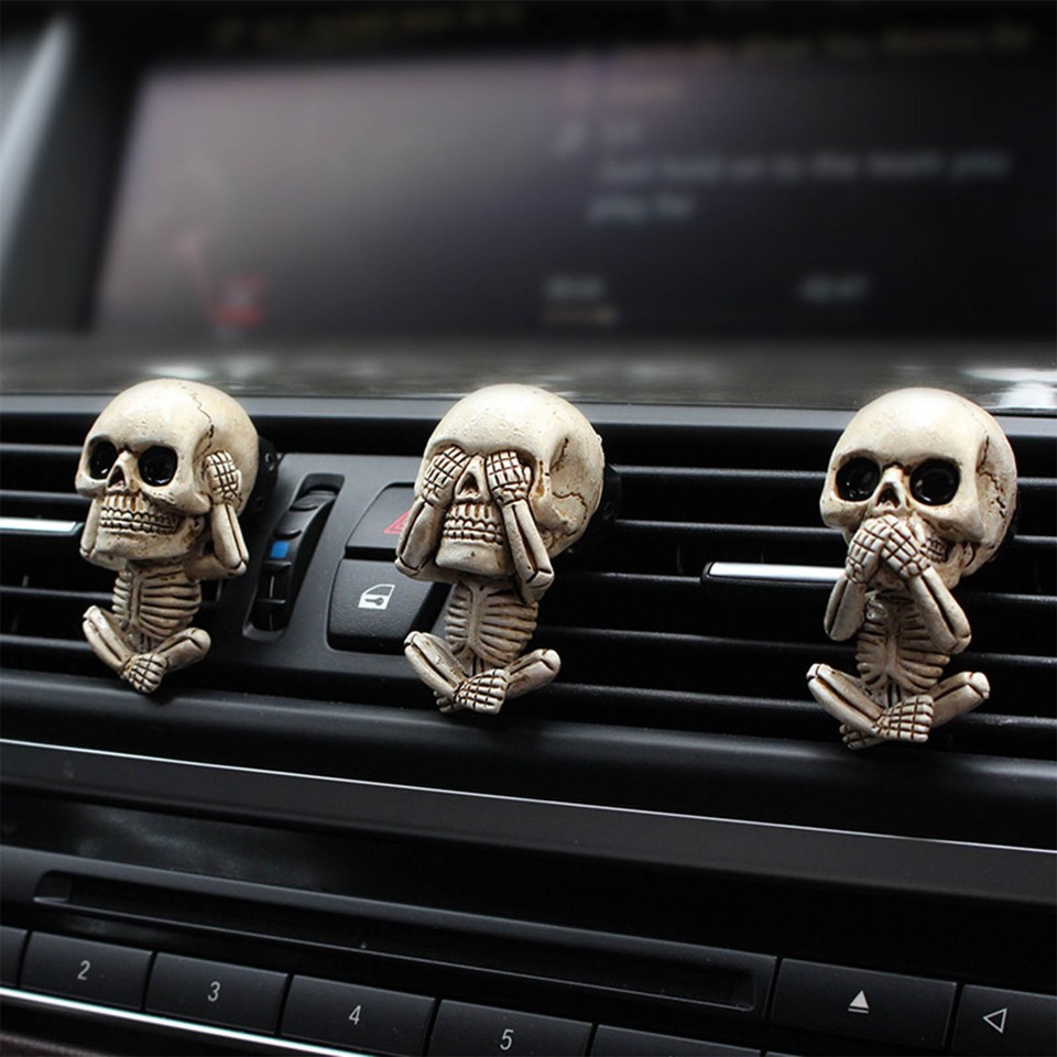 3Pcs Ghost Head Car Interior for Car Air Freshener Clips Vent Skull