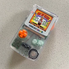 Nintendo Gameboy Color Colour Game Boy BACKLIT IPS Q5 V2 GBC 🔹CLEAR WHITE🔹