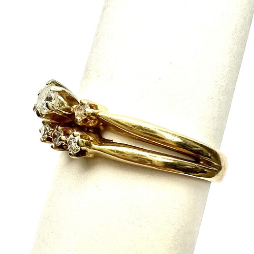 Vintage 14k massives Gelbgold Diamanten Ehering & Verlobungsring Set 0,185ctw, 3,34g - Bild 8 von 11