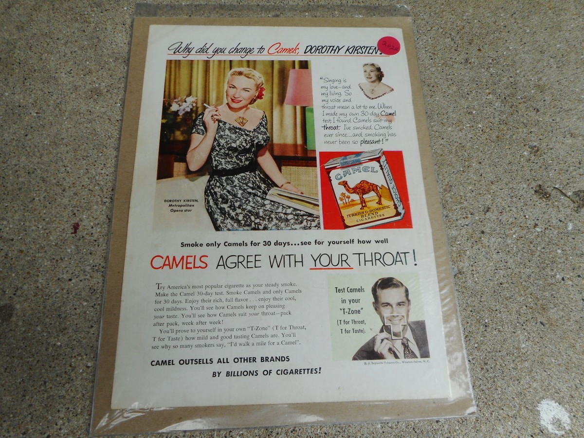VINTAGE MAGAZINE AD #2022 - CAMEL CIGARETTES - DOROTHY KIRSTEN