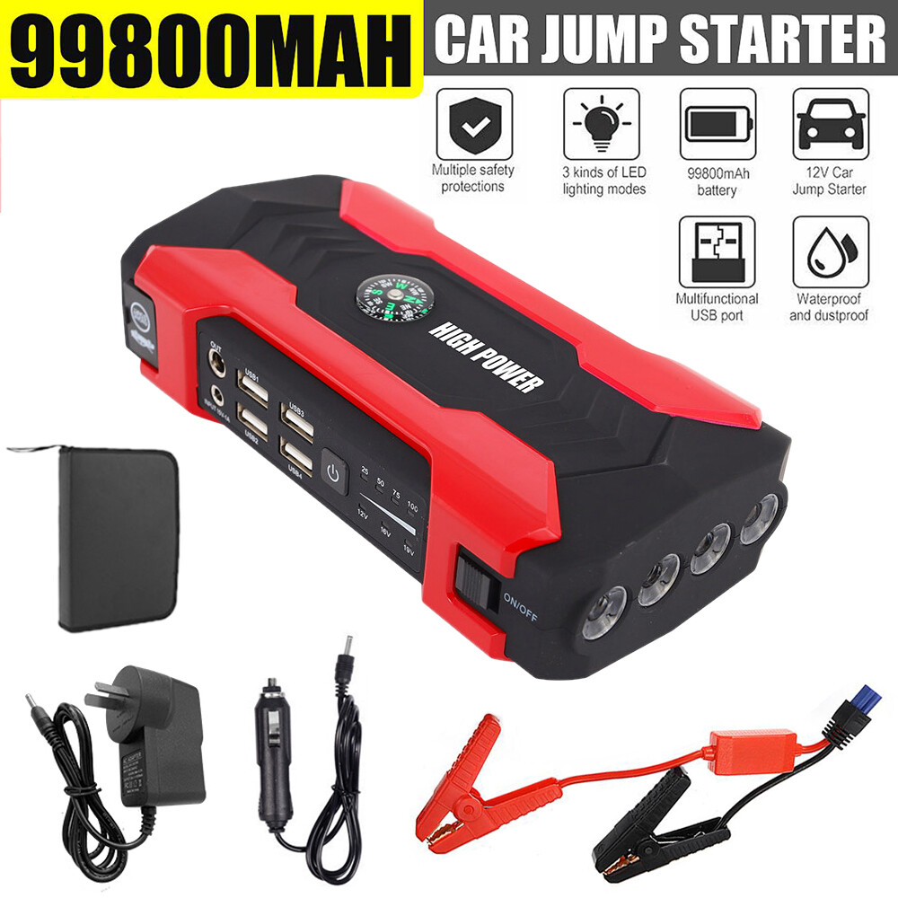 99800mAh Portable Car Jump Starter Power Bank Pack Battery Chargers