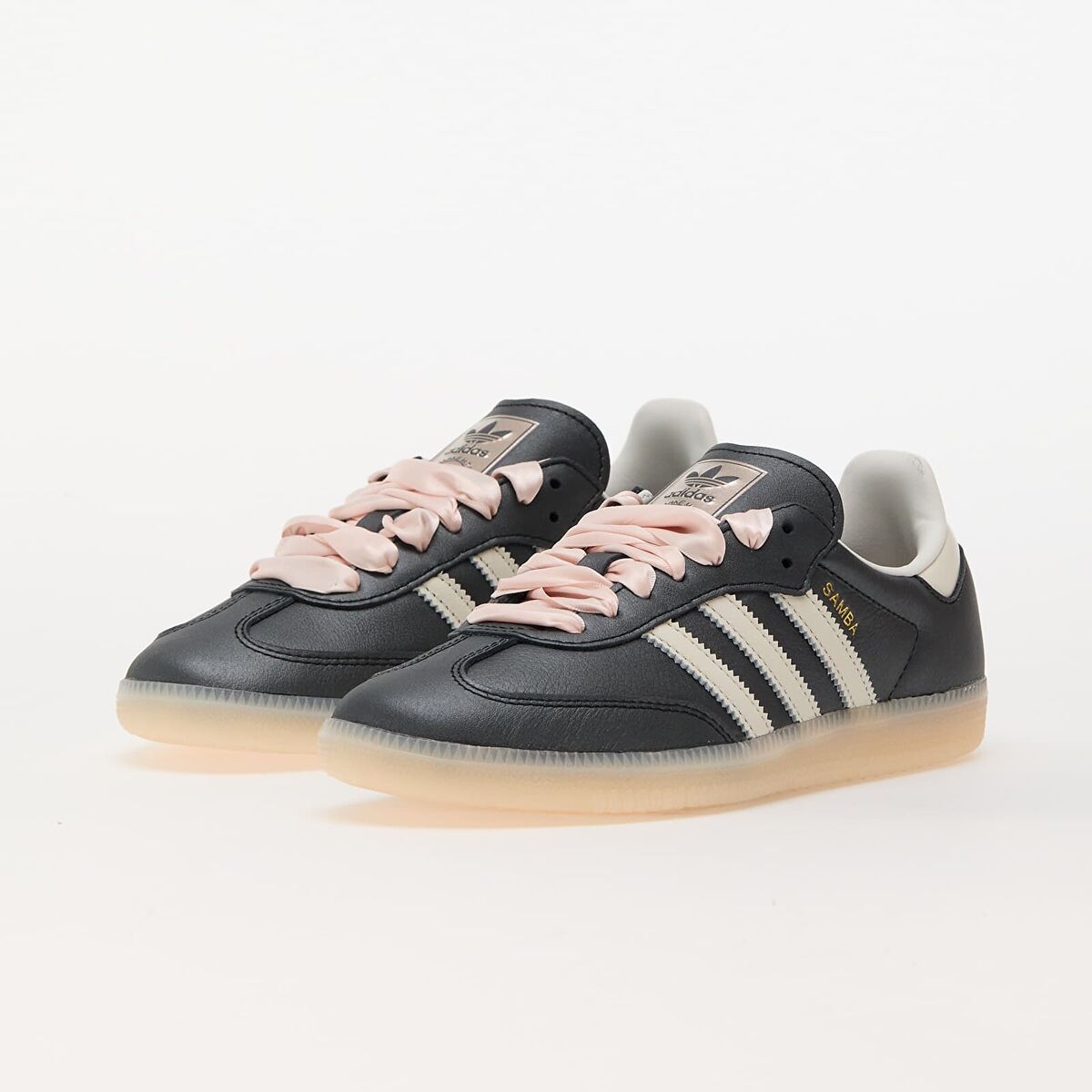 W Adidas Originals Samba OG Black Pink Ribbon Laces IH8047 W Adidas Originals Samba OG Black Pink Ribbon Laces IH8047
