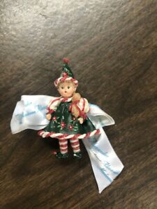 Christmas-Elf-pin-by-Madame-Alexander-New-with-Madame-Alexander-Ribbon