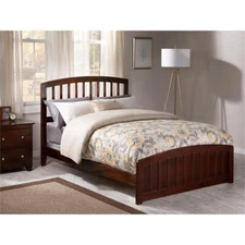 AFI Richmond Full Solid Wood Bed with Footboard and USB Charger in Walnut