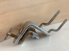 LEEDY 30s 40s Vtg Woodblock Wood Block Pin Mount Hoop Clamp Traps Holder Nickel