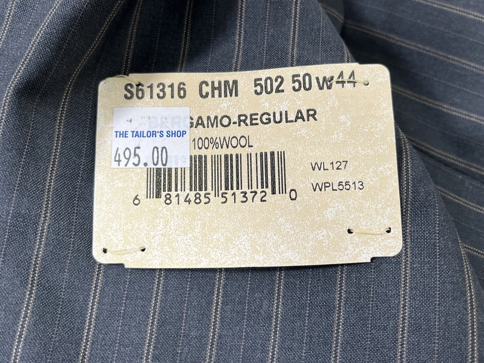 Traje de 2 piezas de lana a rayas gris Zino para hombre talla 50W 55W NUEVO Foto 4 de 4