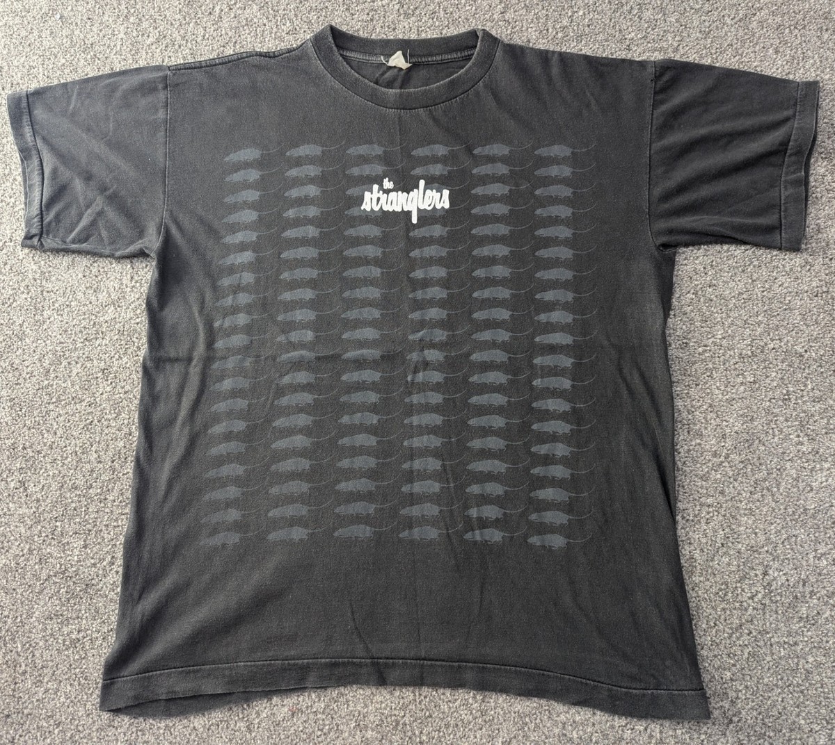 Vintage 90s The Stranglers Rat Logo Print Single Stitch T-shirt XL Black