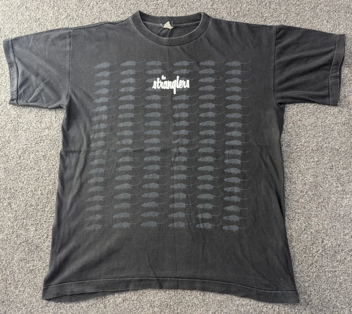 Maglietta Stranglers Rat Punk Rock Band Logo Uomo - S-2XL, Nero, Corto