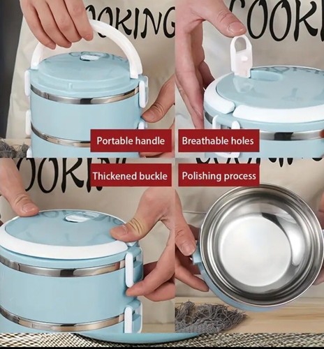 Isolierte doppellagige Edelstahl Bento Brotdose PINK NEU - Bild 7 von 8