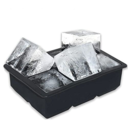 Cubo grande de silicona para hacer cubitos de hielo cubo grande bandeja cuadrada moldes bola de whisky cócteles - Imagen 4 de 16