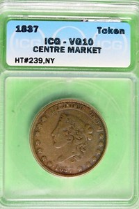 1837 - ICG VG10 CENTRE MARKET HT#293,NY, TOKEN!! #B36820