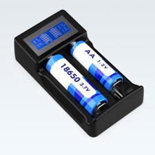 Dual-Slots Smart Display Battery Charger for AA AAA Li-ion Ni-CD/MH Rechargeable