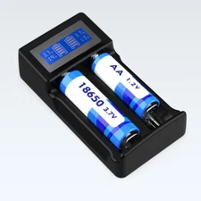 Dual-Slots Smart Display Battery Charger for AA AAA Li-ion Ni-CD/MH Rechargeable