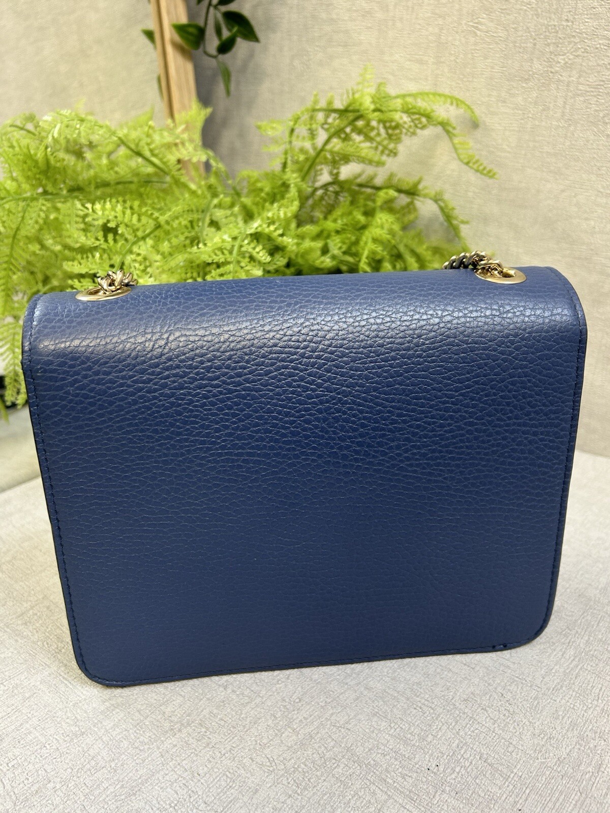 Gucci Small Interlocking Cornflower Blue Pebble L… - image 5