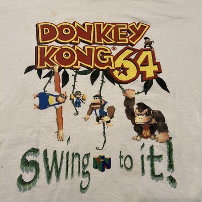 90's USA製 Nintendo Donkey Kong Tシャツ ゲーム Vtg Nintendo 64 Donkey Kong Shirt Large DK64 N64 90s Y2K Video
