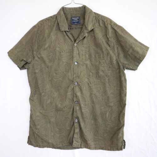 Abercrombie & Fitch Shirt Mens Large Tropical Palm Casual Pocket Button Up