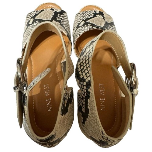 Nine West Adell Espadrille Keilabsatzsandalen Damen Größe 10 natürlicher Schlangendruck - Bild 4 von 9
