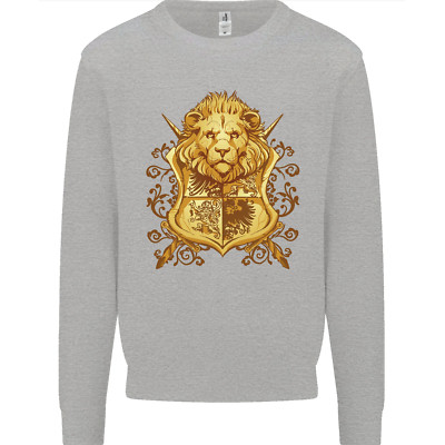 A Heraldic Lion Wappen Schild Herren Sweatshirt Pullover