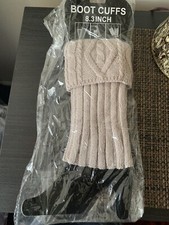 Beige Simple Boot Cuffs, 8.3 Inches