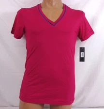 C-IN2 Pop Color V-Neck T-Shirt Small Extra Magenta NWT #136D AM468