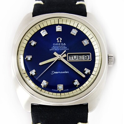 Vintage OMEGA Chronometer Seamaster Jumbo 38mm Blau Ziffernblatt Stahl Uhr 1967