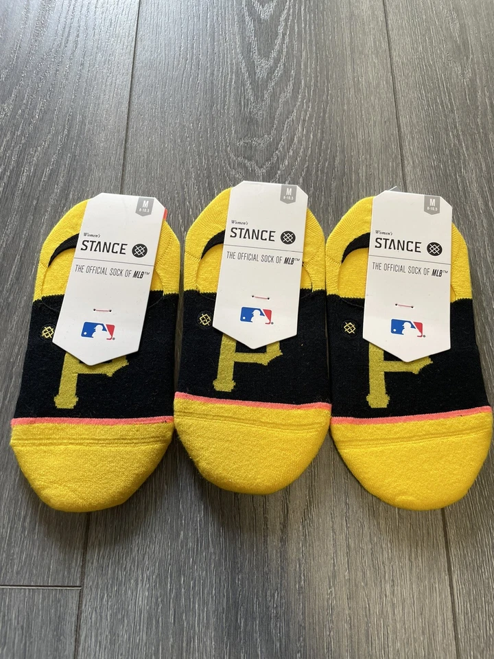 3 Pack - Stance Pittsburgh Pirates Women's Invisible No Show Socks Size M 6-8.5 - Image 2 of 4