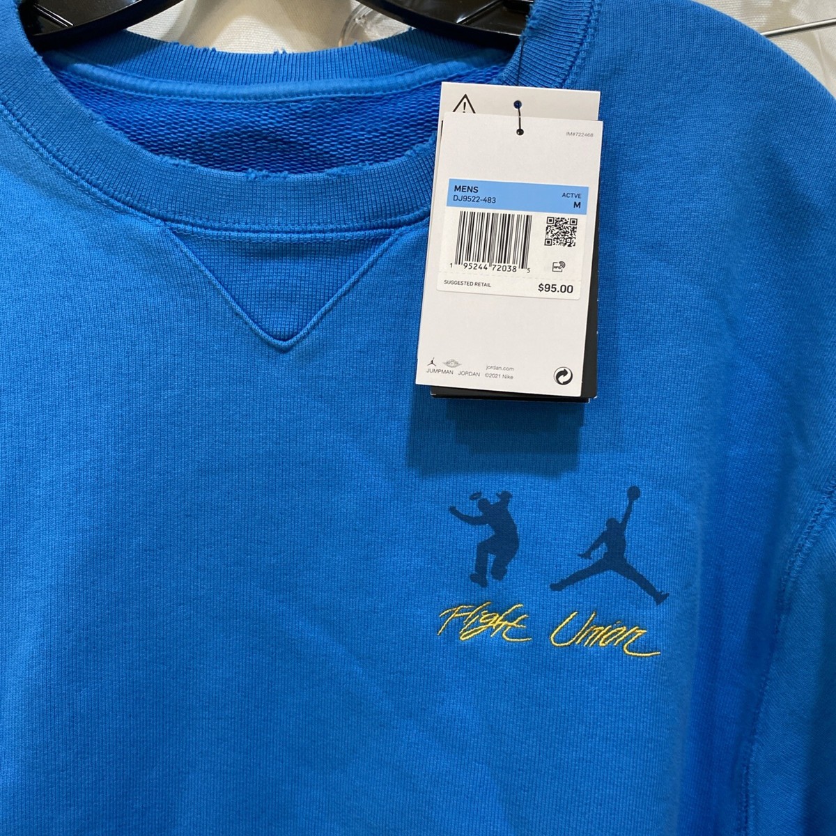 UNION X AIR JORDAN FLEECE CREWNECK スウェット Air Jordan x Union Crewneck - Equator Blue – Obtainable Store