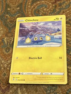 ※ちゃーちゃん SWSH07: Evolving Skies #052/203 Chinchou | eBay