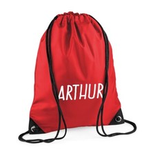 Personalised Gym Sack / Pump / Swim Drawstring Bag Printed with name - Red