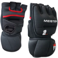 2LB MEISTER WEIGHTED WORKOUT GLOVES - BLACK Heavy Hands Boxing Cardio Turbo Jam