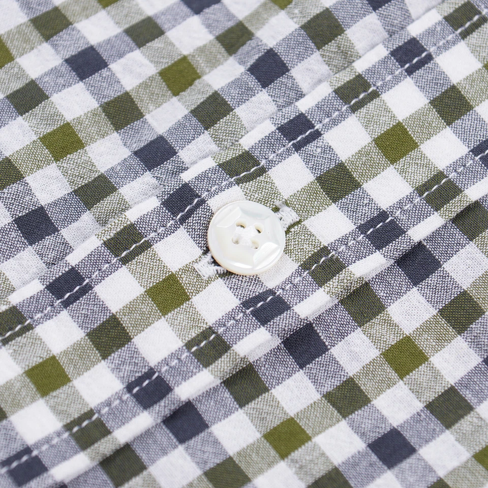 Barba Napoli слоистый чек легкий хлопок льняная рубашка M 15,75 (ЕС 40) новый с Ярлыками - Изображение 2 из 4