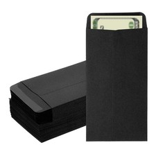 Money Envelope, 100 Pcs 6.5" x 3.5" Cash Holder for Checks Coins, Black