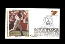 Andres Galarraga Signed 1993 First Hit First Day Cover Cache FDC Rockies Autogra
