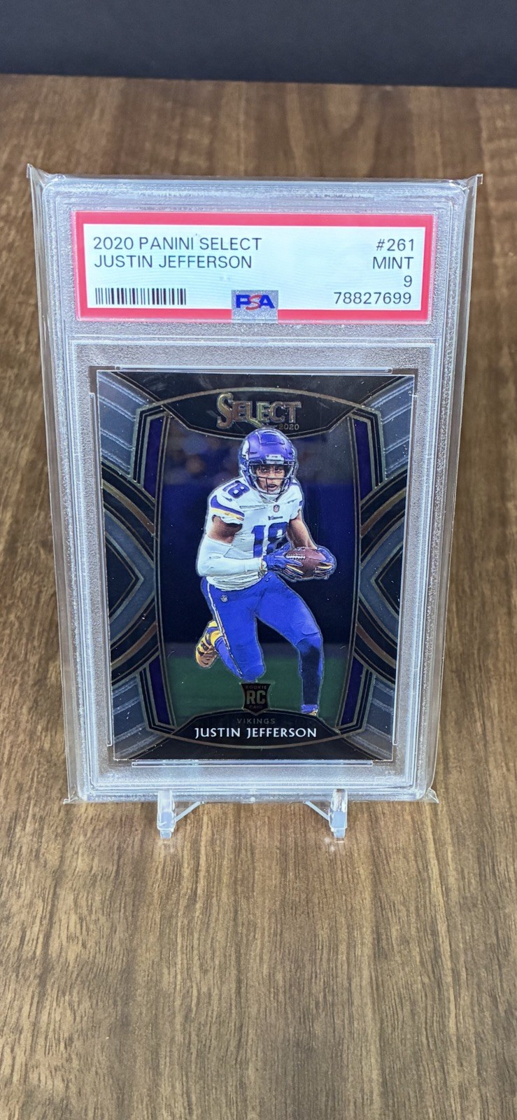 2020 JUSTIN JEFFERSON Panini Select Club Level Rookie (RC) #261 PSA 9